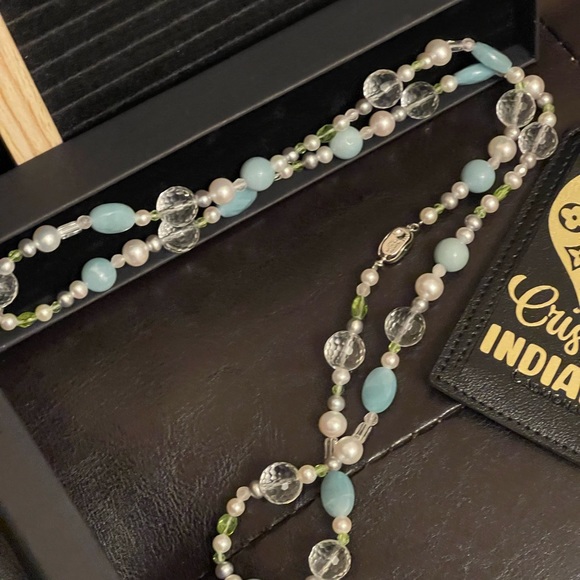 👛 Akoya Cultured Pearl & various stones 33” Necklace - Picture 6 of 16